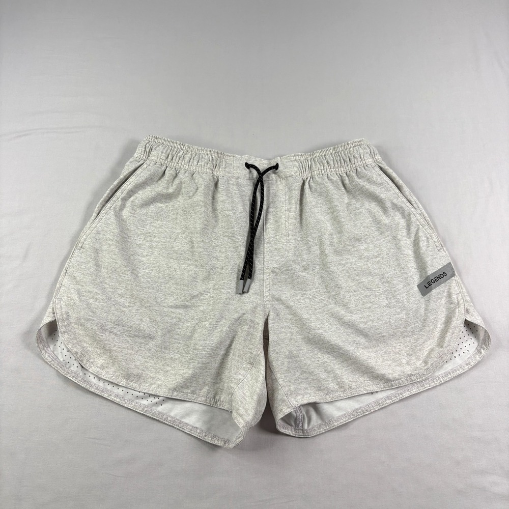 Legends Luka Shorts Mens Large Gray Athletic Lined Gym Training Running